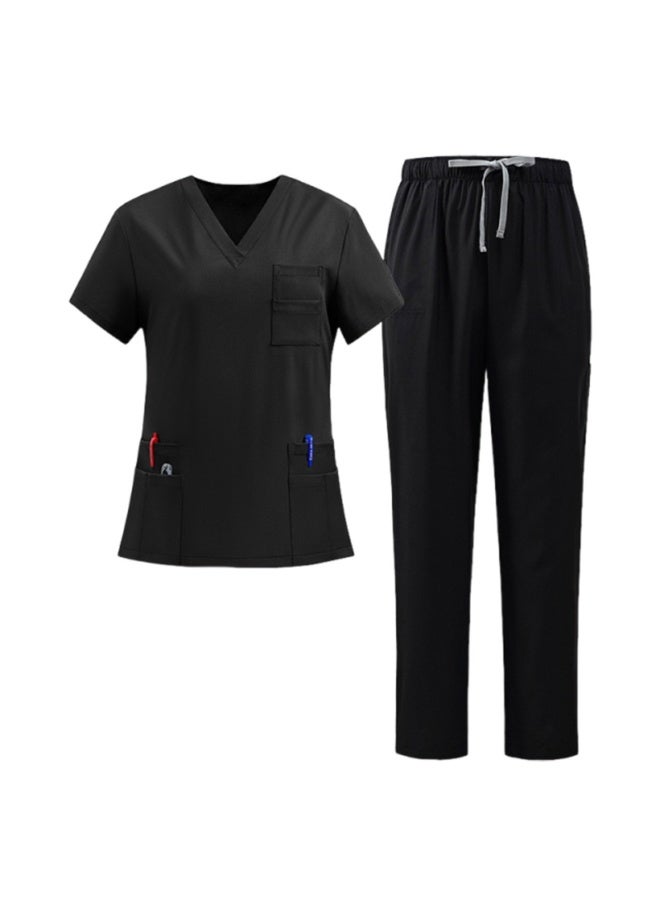 NIBEMINENT Classic  Nurse Scrubs Set Nurse Accessories Medical Uniform Surgical Dental Clinical Top Pants Lab Workwear Clothes - Image 1