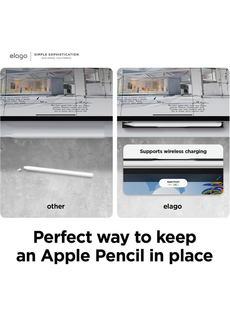 Metal Pencil Holder for Apple Pencil 2 2nd Generation, Apple Magic Keyboard, Smart Keyboard Folio and Other Magnetic iPad Cases - Black