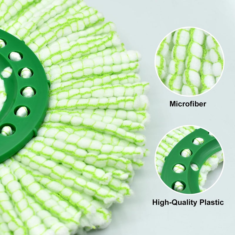 GFRED Tornado Spin Mop Head Compatible with Libman ð“ð¨ð«ð§ðšðð¨ Spin Mop System, Machine Washable & Reusable for Libman Mop Head Replacement Refill for Libman Tornado Mop Head (4 Pack Green & White) - Image 2