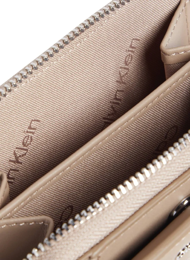CALVIN KLEIN Women's CK Must Zip-Around Wallet - Polyester, Beige