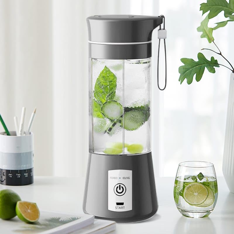 Qlect Elite Portable Blender for Juices, Shakes, Smoothies, Crushing Ice, USB Rechargeable Battery with 1500 mAh 50 Watts Motor,380ml, (Grey) - Image 2
