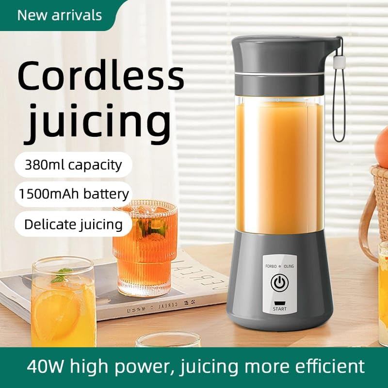 Qlect Elite Portable Blender for Juices, Shakes, Smoothies, Crushing Ice, USB Rechargeable Battery with 1500 mAh 50 Watts Motor,380ml, (Grey) - Image 3