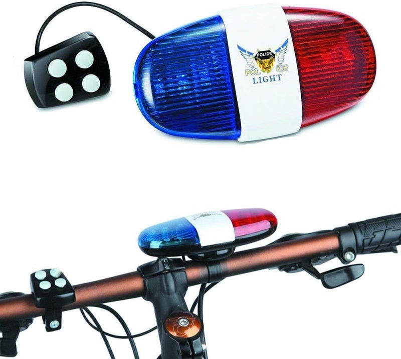 Oumers Kids Bike Police Sound Light - Electronic Horn Bike LED Light, Christmas Birthday Gift New Year Present for Your Children (Batteries Not Included) - Image 2