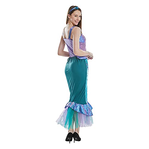 ReneeCho The Mermaid Costume for Women Halloween Sea-maid Tail Dress Adult Blue Sequins Skirts - Image 5