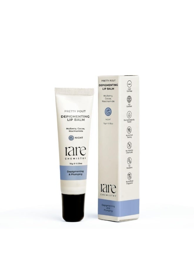 رير مرطب الشفاه بريتي بوت لإزالة التصبغات ليلاً | مرطب ومرطب لإزالة التصبغات | يعطي تأثيرًا ممتلئًا | مع النياسيناميد والتوت والكاكاو | لجميع أنواع البشرة | 10 جم - Image 1