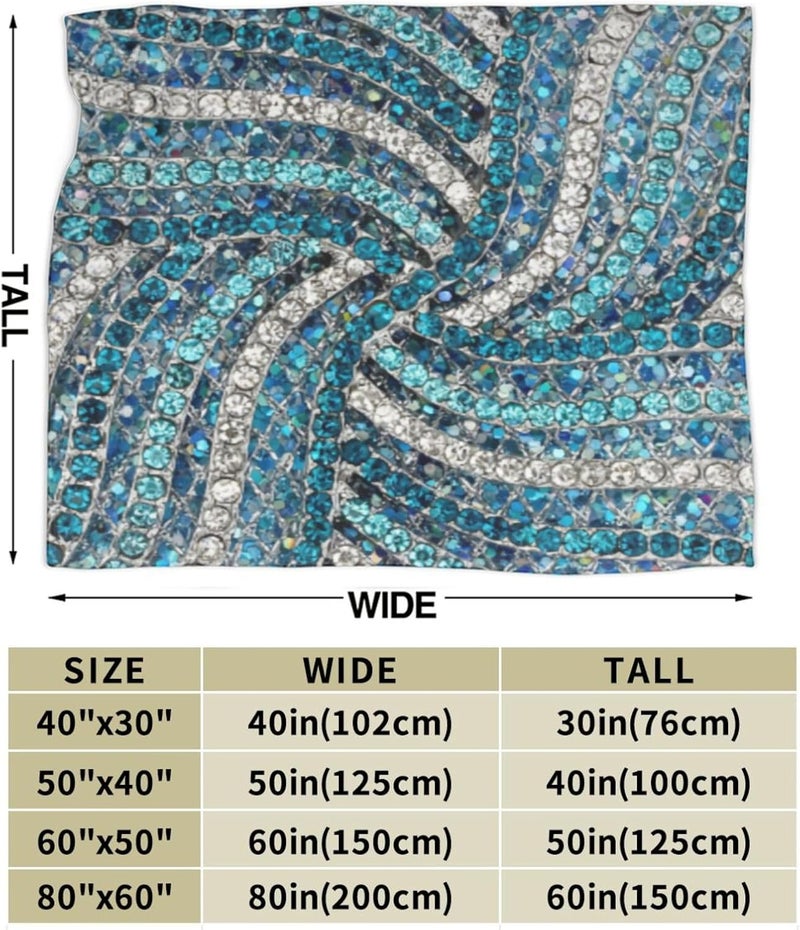 Bohemian Silver Grey Turquoise Blue Flannel 80"X60" Blanket - Soft and Light All Season Comfort Blanket - Travel, Home Décor - Image 3