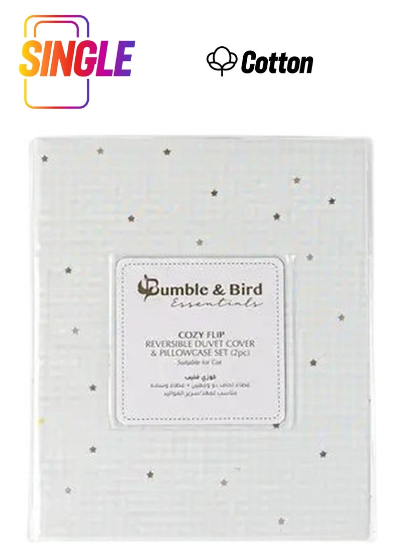 Bumble & Bird Bumble & Bird - Reversible Duvet Cover & Pillowcase For Cot - Grey  - Image 1
