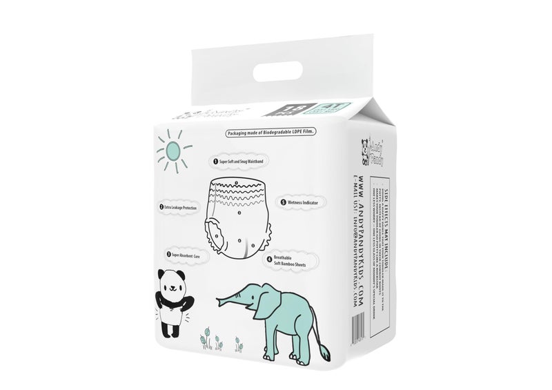 Andy Pandy حفاضات تدريب أندي باندي للأطفال غير محددي الجنس - 4T (XXL-كبير)، 33+ رطل - أبيض، 18 قطعة (غير للبالغين) - Image 3