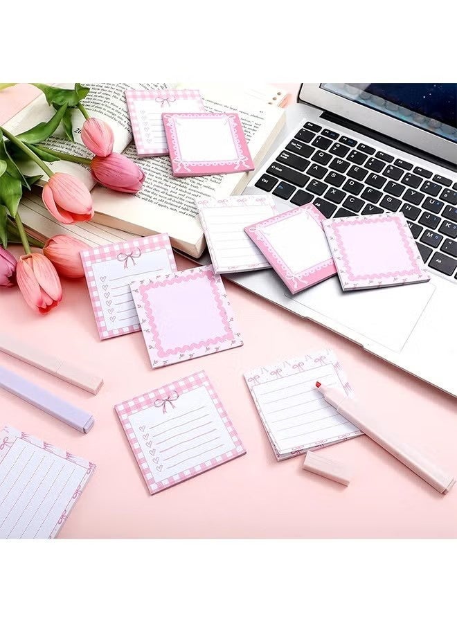 YJ 120 PCS Sticky Notes, Cute Pink Bow Sticky Notes Set, Perfect for Home, Office Classroom Reminders & Creative Notes - Image 5