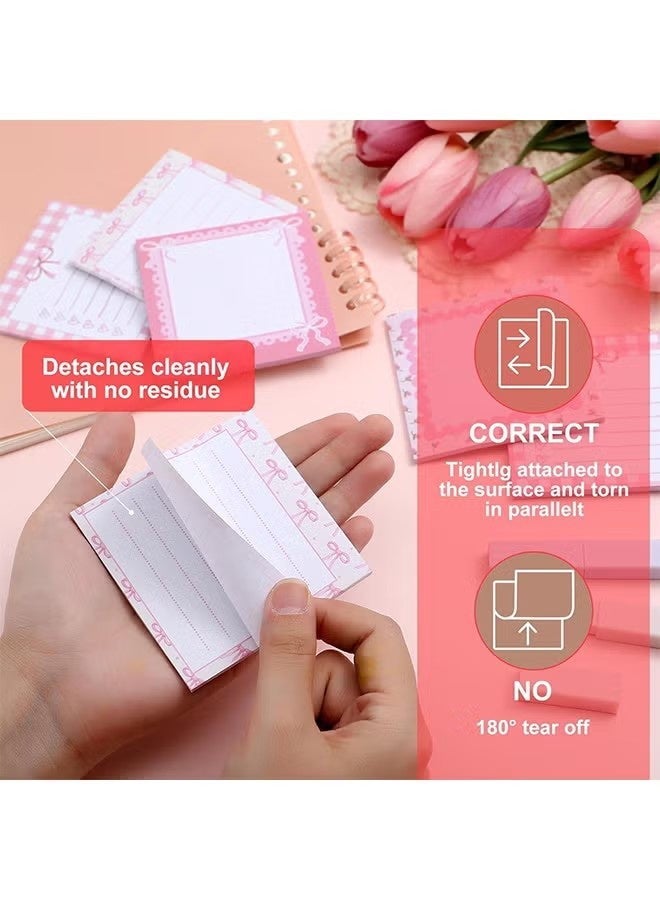 YJ 120 PCS Sticky Notes, Cute Pink Bow Sticky Notes Set, Perfect for Home, Office Classroom Reminders & Creative Notes - Image 3