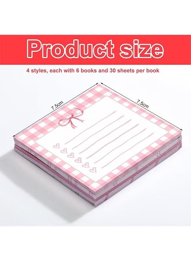 YJ 120 PCS Sticky Notes, Cute Pink Bow Sticky Notes Set, Perfect for Home, Office Classroom Reminders & Creative Notes - Image 4