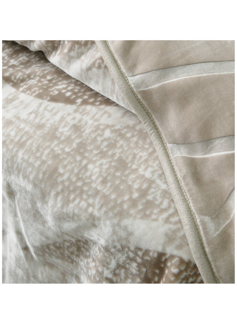 MORANO بطانية مورانو السحابية 220 × 240 سم قابلة للعكس من البوليستر الفاخر، مع تصميم مطبوع معقد من الأمام وتصميم بارز من الخلف، بطانية ناعمة دافئة مثقلة للمنزل والراحة - Image 3