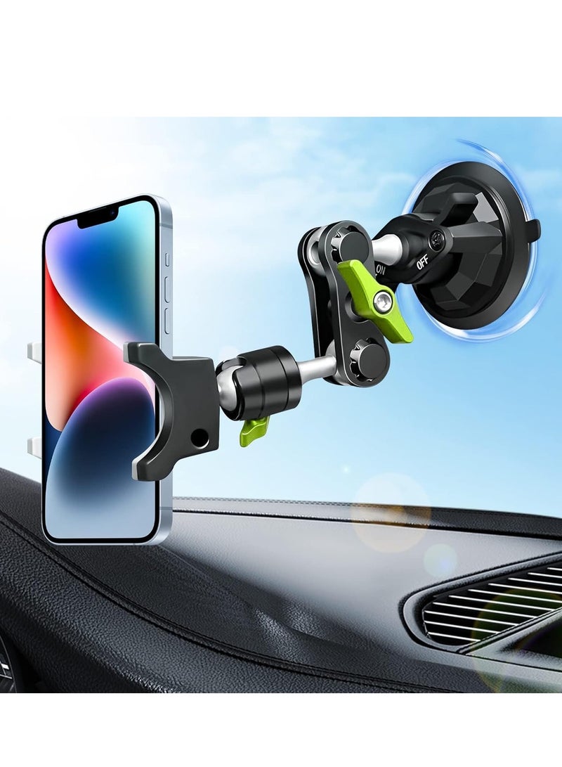 NEW Suction Cup Car Phone Holder Mount, 360° Rotating, Universal Ball Head Arm, Multifunctional Adjustable, For Car Window Windshield Compatible for iPhone Samsung  - Image 1