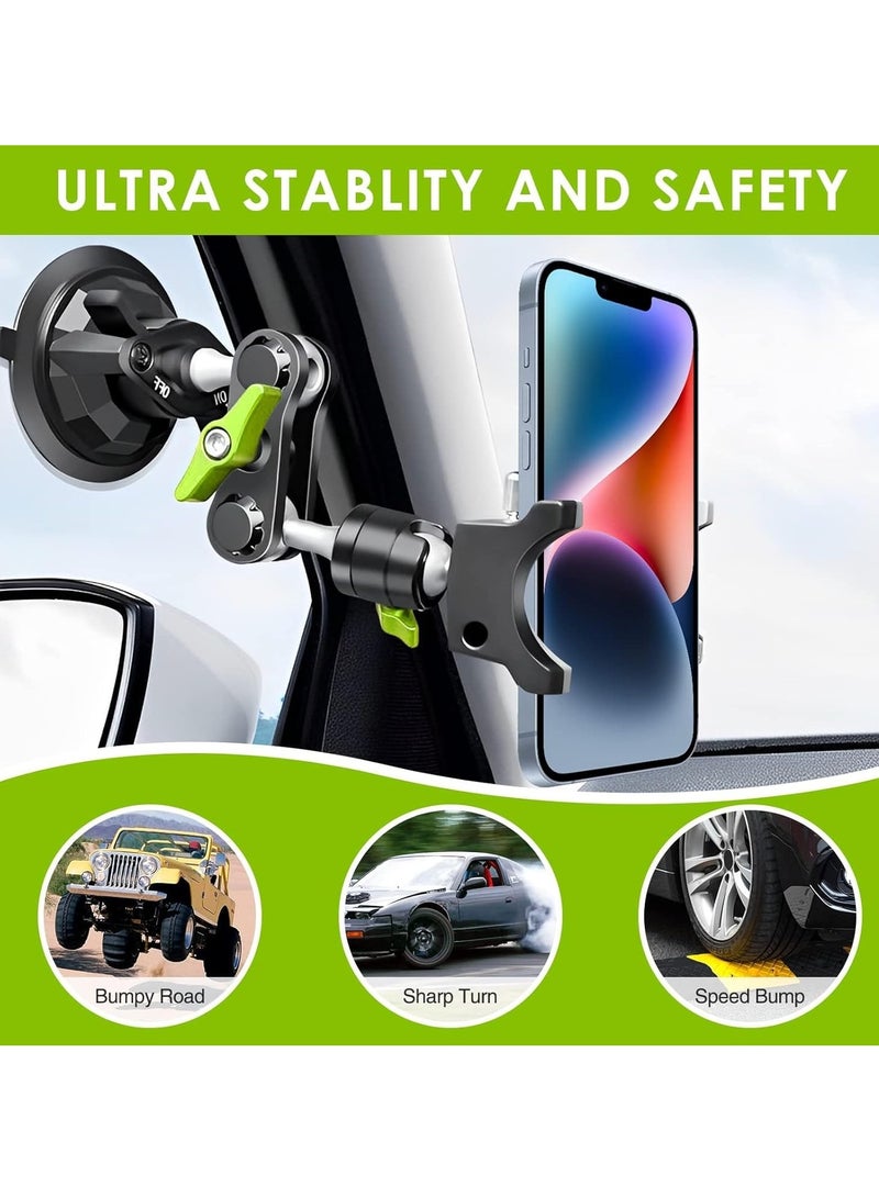 NEW Suction Cup Car Phone Holder Mount, 360° Rotating, Universal Ball Head Arm, Multifunctional Adjustable, For Car Window Windshield Compatible for iPhone Samsung  - Image 2