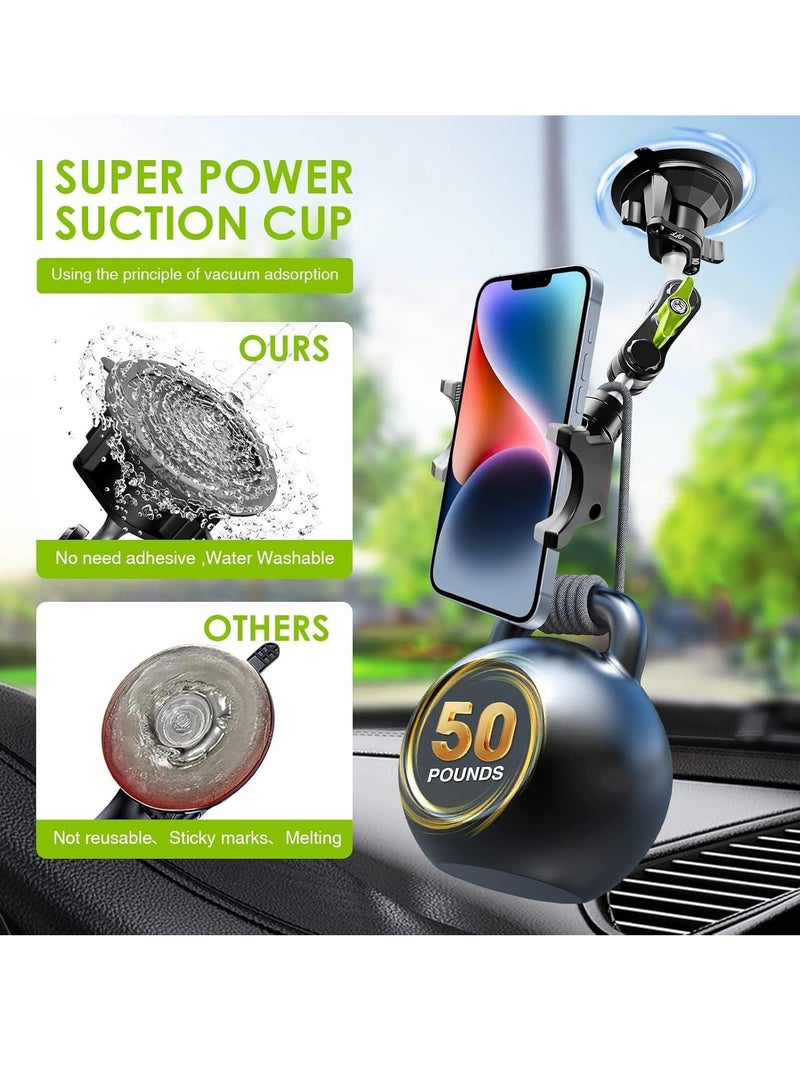 NEW Suction Cup Car Phone Holder Mount, 360° Rotating, Universal Ball Head Arm, Multifunctional Adjustable, For Car Window Windshield Compatible for iPhone Samsung  - Image 5