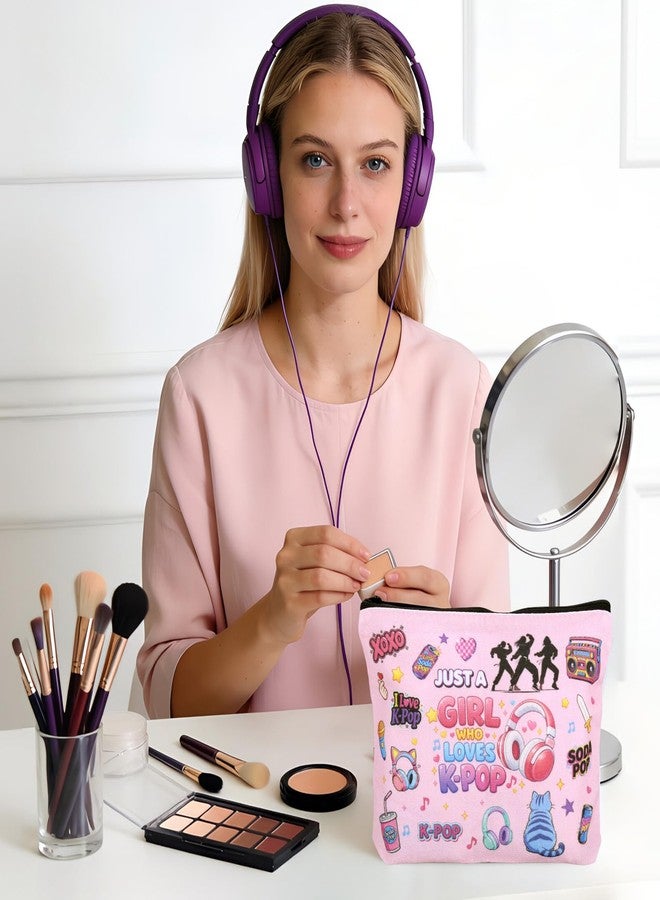 Vanlovemac Kpop Gifts for Girls - K Pop Makeup Bag for Women K Pop Fan Lovers, K pop Merch for Music Lovers, Just A Girl Who Loves K-Pop Gifts for Friends,Kpop Birthday Decorations, Kpop Organizer for Travel - Image 5