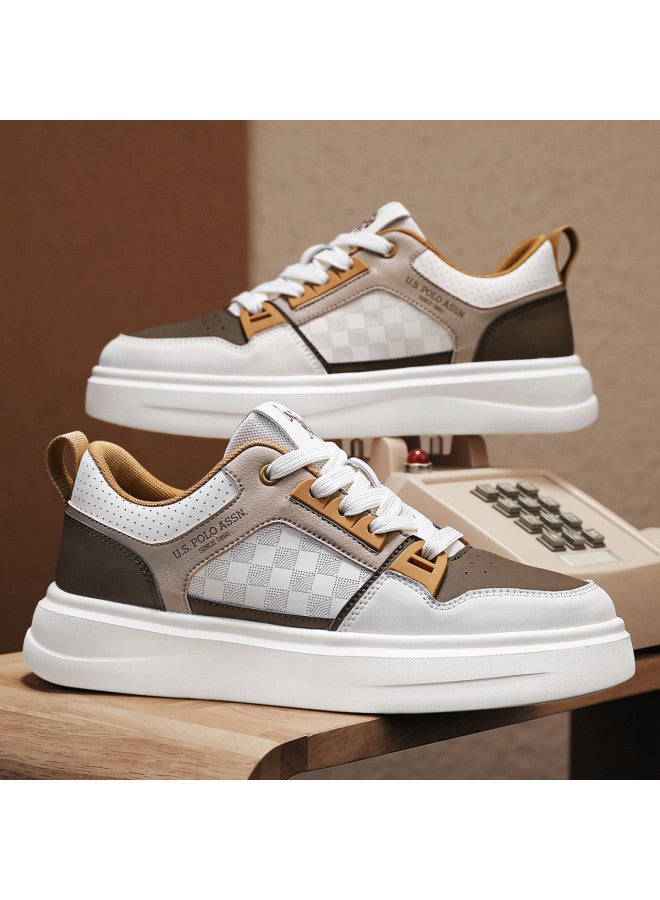 U.S. Polo Assn. Platform Spliced Casual Men's Sneakers, Retro Preppy Style Men's Leisure Shoes - Image 2