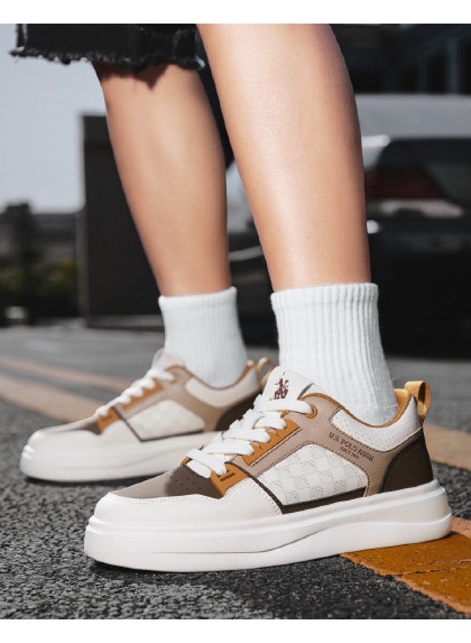 U.S. Polo Assn. Platform Spliced Casual Men's Sneakers, Retro Preppy Style Men's Leisure Shoes - Image 1