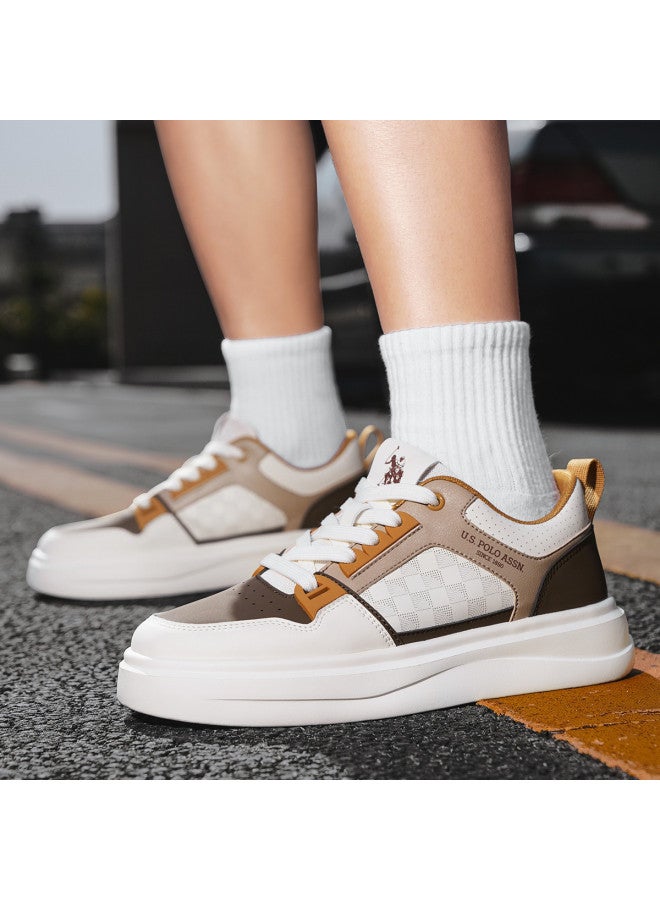 U.S. Polo Assn. Platform Spliced Casual Men's Sneakers, Retro Preppy Style Men's Leisure Shoes - Image 5