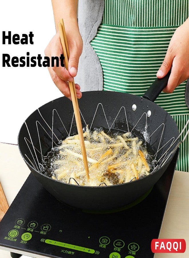 FAQQI Foldable Stainless Steel Steam Fry Cooking Mesh Strainer - Versatile Kitchen Tool for Frying, Steaming, and Straining, 23x12x16cm - Image 2