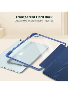 T I G O iPad Air 13 2024 M2 & iPad Pro 12.9 6th/5th/4th/3rd Case, 2024 iPad Air 13 Case, 13 iPad Air 2024 Case with Acrylic clear Transparent Back, Shockproof TPU Edge, Pencil Holder Cover Navy Blue  - Image 3