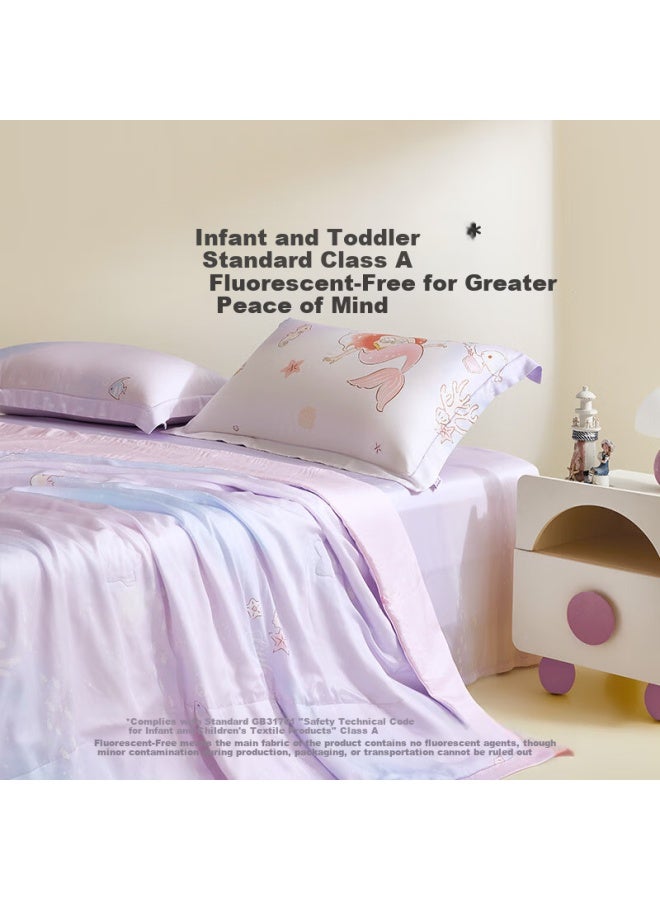 Luolaikids Luolai Children's Infant Class A Tencel Mulberry Silk Quilt Washable Air Conditioning Summer Quilt Children's Blanket 150*215cm - Image 2