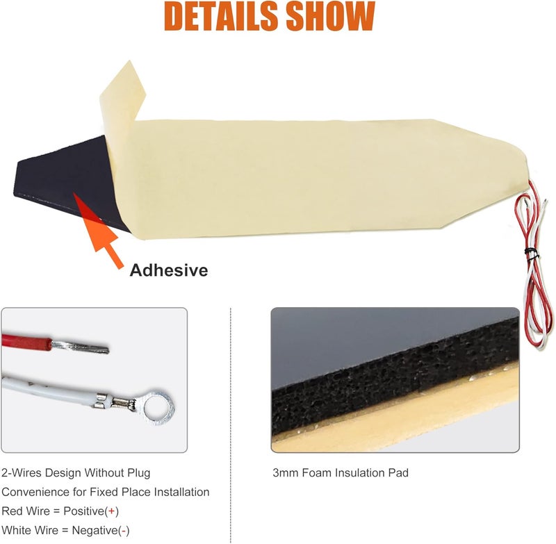 FACON 3" x 8" RV Elbow Pipe Heater Pad, Work for 1-1/2" Elbow Pipe on RV, Camper, Travel Trailer and Motorhome, 12Volts DC(Pack of 6) - Image 4