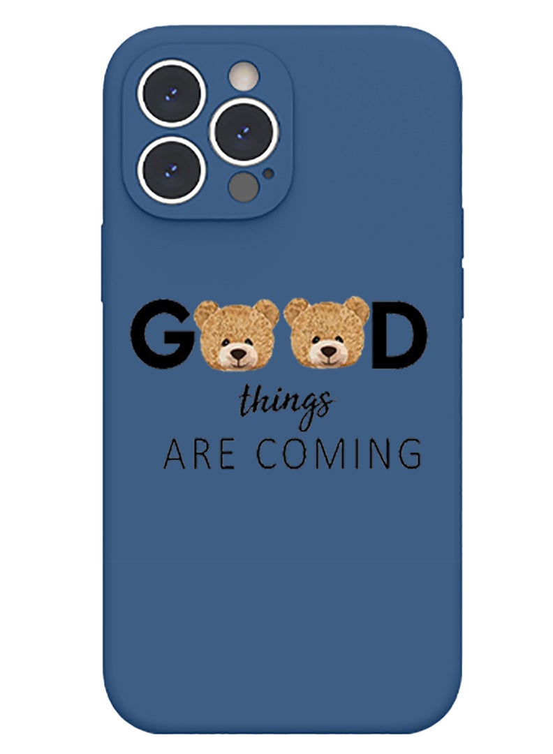 Theodor Protective Slim Fit Case Liquid Silicone Cover with Full Body Protection Anti-Scratch Shockproof Case For iPhone 15 Pro Max Blue  - Good time copy  - Image 1