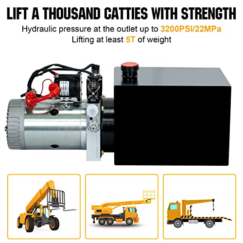 DC HOUSE Hydraulic Pump 12V Dump Trailer Pump 8 Quart Hydraulic Power Units Electric Hydraulic Pump for Dump Trailer and DIY Hydraulic Systems(8 Quart Double Acting) - Image 2