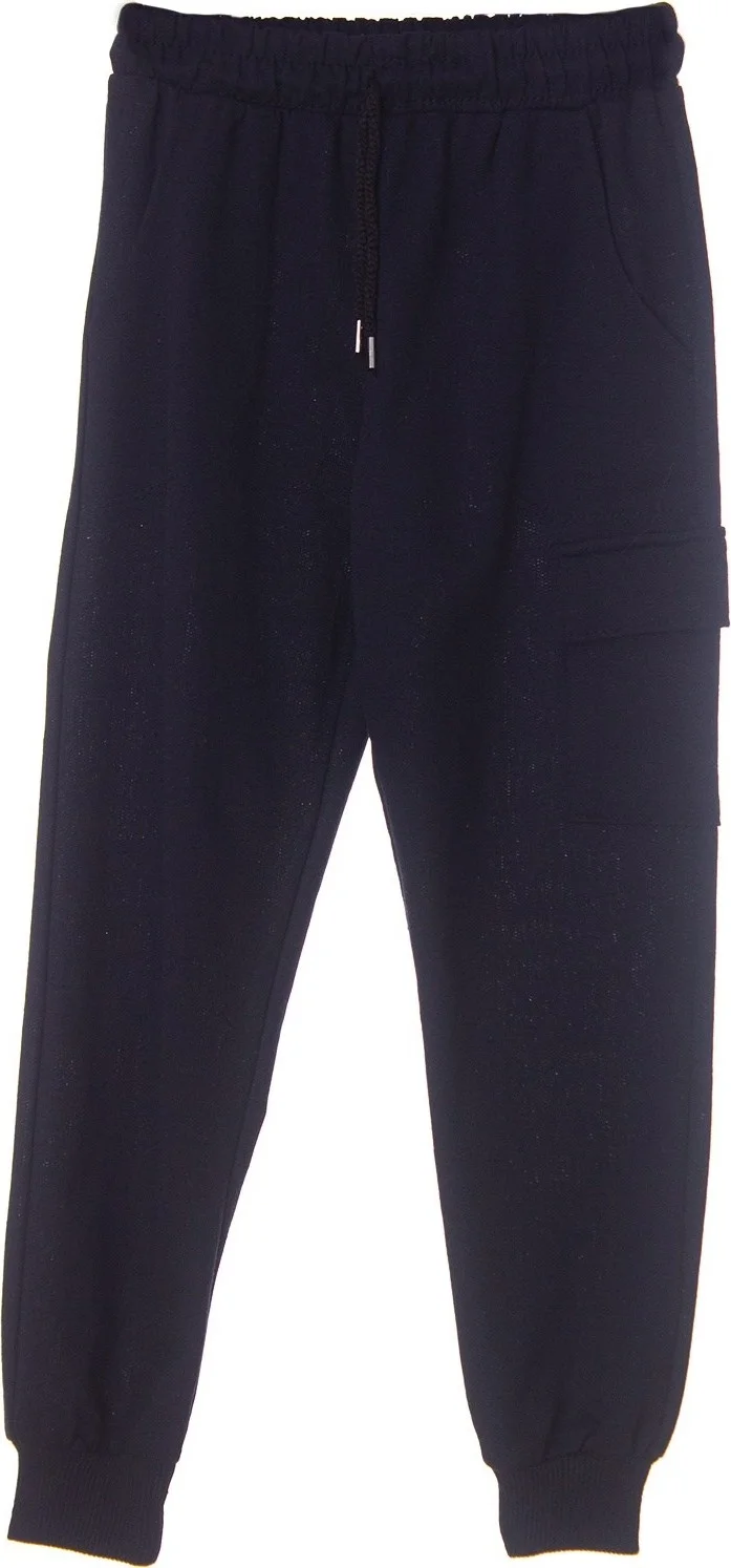 Ada Bebek Çocuk Ada Baby Kids Cotton Cargo Pocket Rubber Leg Kids Sweatpants Navy Blue