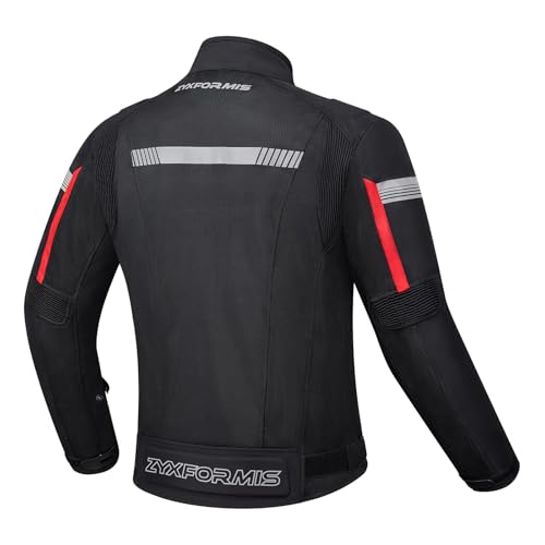 Zyxformis Motorcycle Jacket for Men, CE Armored Mesh Motorbike Jacket for Summer, Breathable Protective Gear for Motorcycling - Image 3