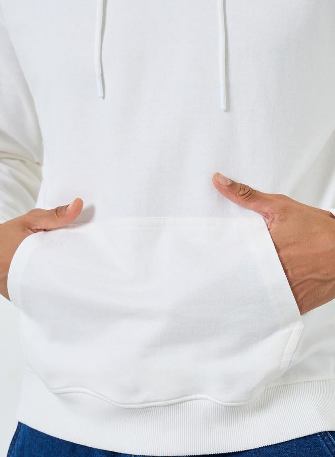 Styli Men White Travel Graphic Relaxed Fit Hoodie - Image 4