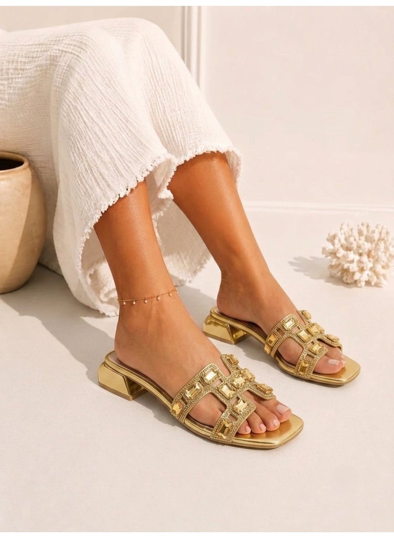 Vbranda Heeled Slipper with sparkling crystals and an elegant back crystal detail sf-82 - Image 1