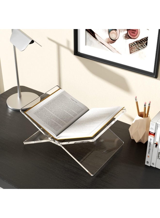 TPGP Clear Acrylic Book Holder, 2 Piece Reading Stand Display For Textbooks, Recipe, Picture, Bible, Cookbook, Magazine Display - Image 2