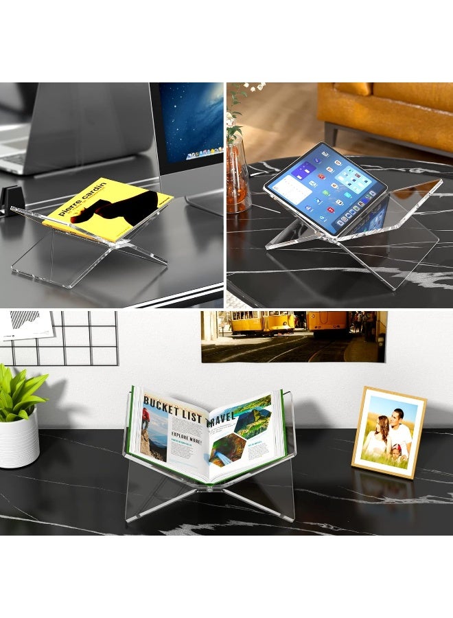 TPGP Clear Acrylic Book Holder, 2 Piece Reading Stand Display For Textbooks, Recipe, Picture, Bible, Cookbook, Magazine Display - Image 5
