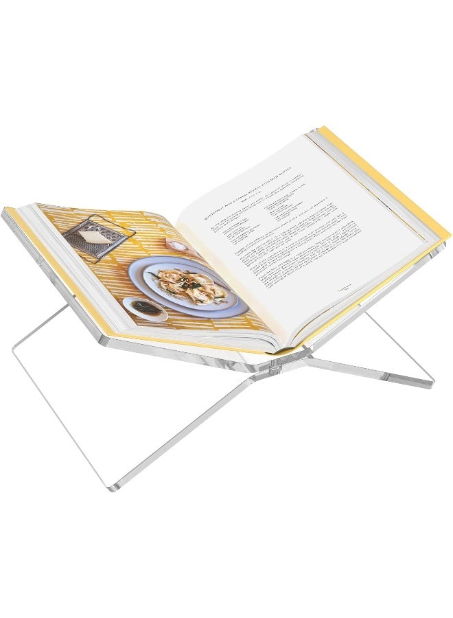 TPGP Clear Acrylic Book Holder, 2 Piece Reading Stand Display For Textbooks, Recipe, Picture, Bible, Cookbook, Magazine Display - Image 1