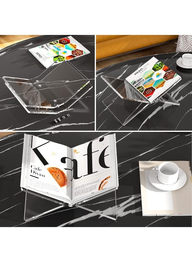 TPGP Clear Acrylic Book Holder, 2 Piece Reading Stand Display For Textbooks, Recipe, Picture, Bible, Cookbook, Magazine Display - Image 3