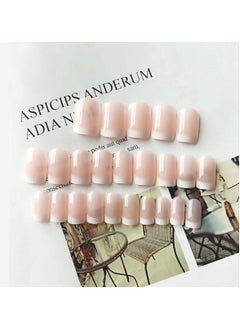 Captaintech False Nails,24Pcs French Press on Nails Acrylic Full Cover Fake Nails Medium Length Glossy Nails Tips Sets Nude Color for Women and Girls  - Image 5