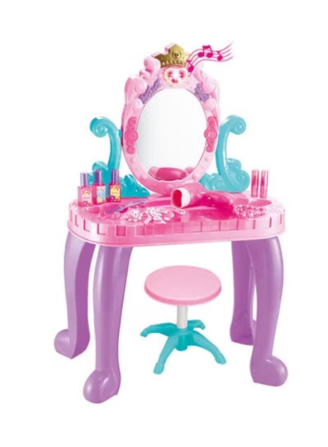 ACLIX Pretend Crown Vanity Beauty Dresser Table Playset With Music And Light For Girls  - Image 1