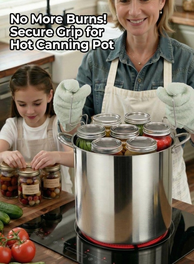 FOHERE Canning Supplies Starter Kit, 21.5QT 11PCS Canning Pots for Beginners, Water Bath Canner with Funnel, Jar Lifter & Heat-Resistant Gloves for Jam, Pickles & Seafood Boil - Image 4