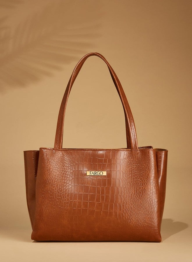 Fargo Women's Artificial Leather Shoulder Bag, brown - Image 5