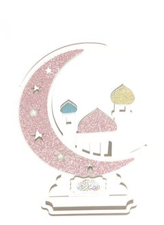 co arma Handmade decorations made of wood with a Ramadan moon design containing the phrase Ramadan Kareem  - Image 2