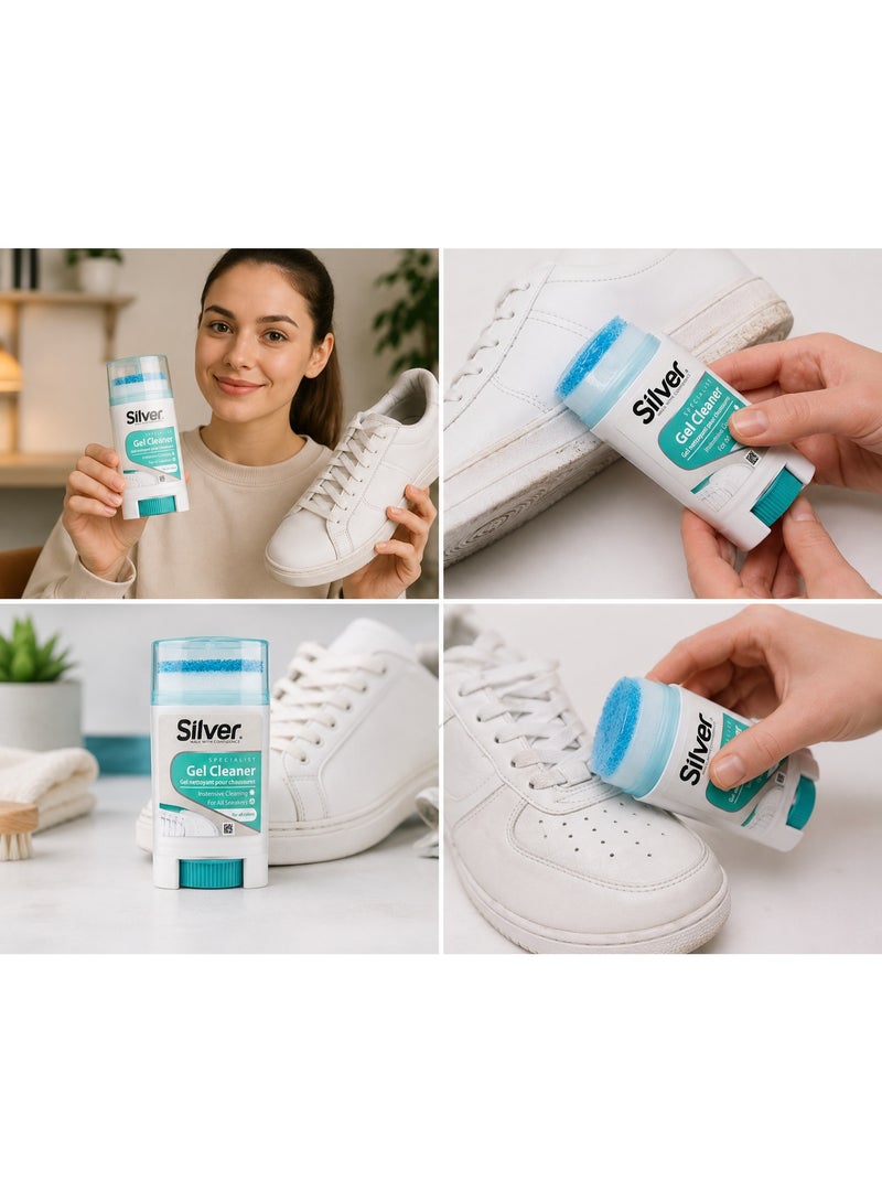 Silver Sneaker Gel Cleaner 50ml with Sponge Applicator – Suitable for All Colors - 50ml - Image 4