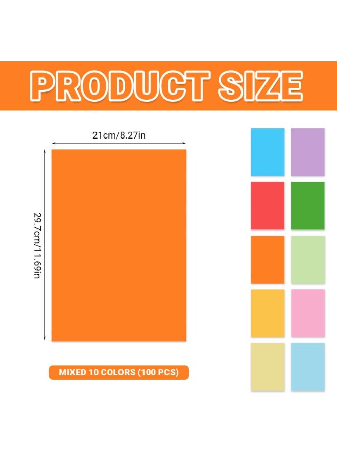 LODROC Coloured Card, 100 Sheets, A4 80gsm Coloured Art Paper, 10 Colours Art Crafts Construction Paper for Crafting, Decorating, Drawing, Cutting, DIY, Arts - Image 4