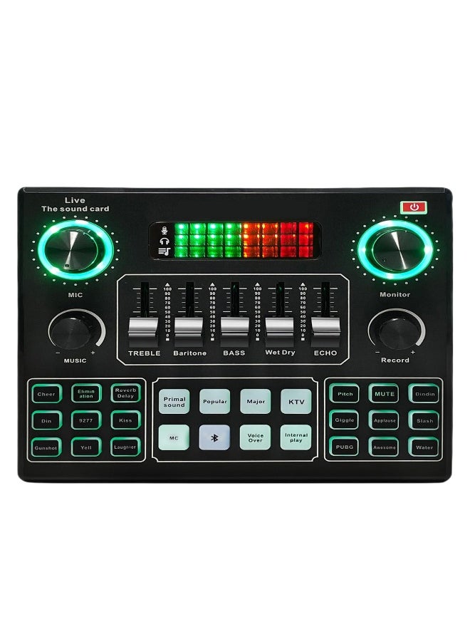 Generic Live Sound Card Audio Mixer, Bluetooth Audio Mixer, Podcast Audio Interface with DJ Mixer Effects, Podcast Production Studio Equipment, Prefect for Streaming/Podcasting/Gaming  - Image 1