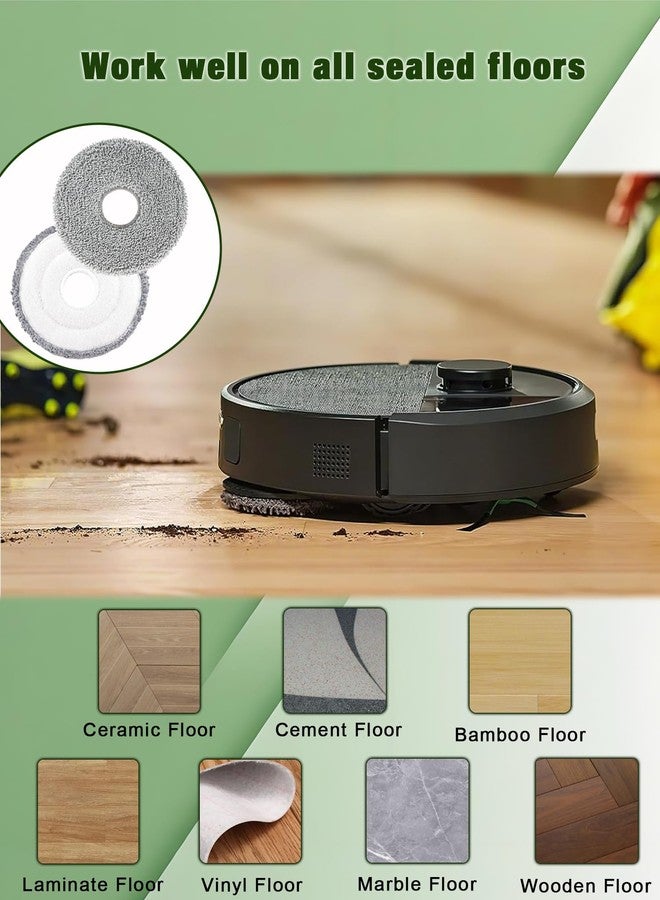 E-HAO 405 & 505 Mop Pads Replacement Parts for iRobot Roomba Plus 405 (G181 & G185) Vac, Roomba Plus 505 Combo Robot Vacuum. Washable & Reusable Microfiber Mop Pads Accessories, 8-Pack - Image 5