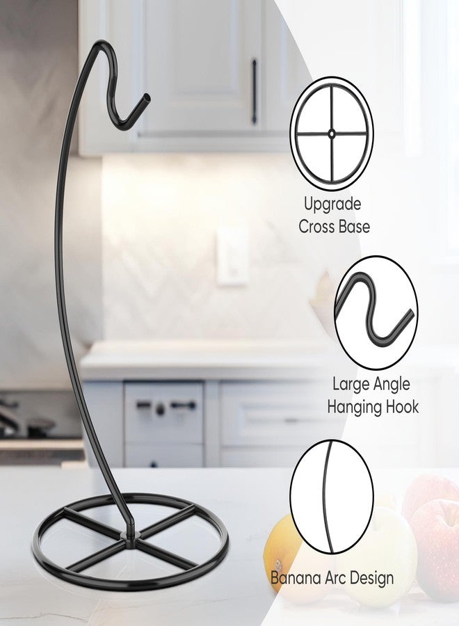 Beesini Banana Holder, 2 Pack Banana Hanger, Banana Tree Holder Metal, Banana Stand Holder, Holds Up to 15LB Banana or Grape, Banana Rack for Kitchen Counter, Black - Image 4