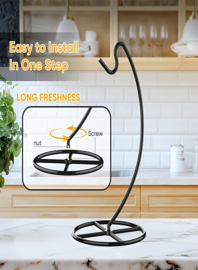 Beesini Banana Holder, 2 Pack Banana Hanger, Banana Tree Holder Metal, Banana Stand Holder, Holds Up to 15LB Banana or Grape, Banana Rack for Kitchen Counter, Black - Image 5
