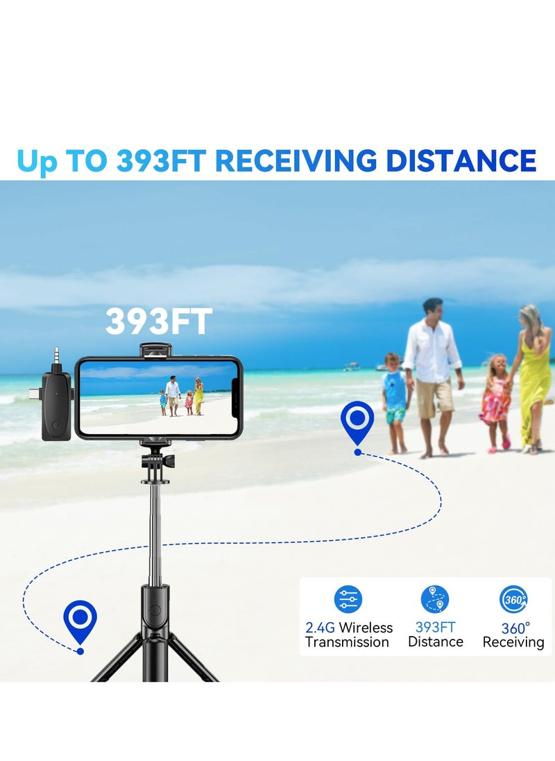 Arabest - 3 in 1 Mini Microphone Wireless Lavalier Microphones for iPhone, Android and Camera- 2.4G Cordless Double Mics with Noise Reduction-Professional Video Recording Lav Mic for Interview, Vlog - Image 1