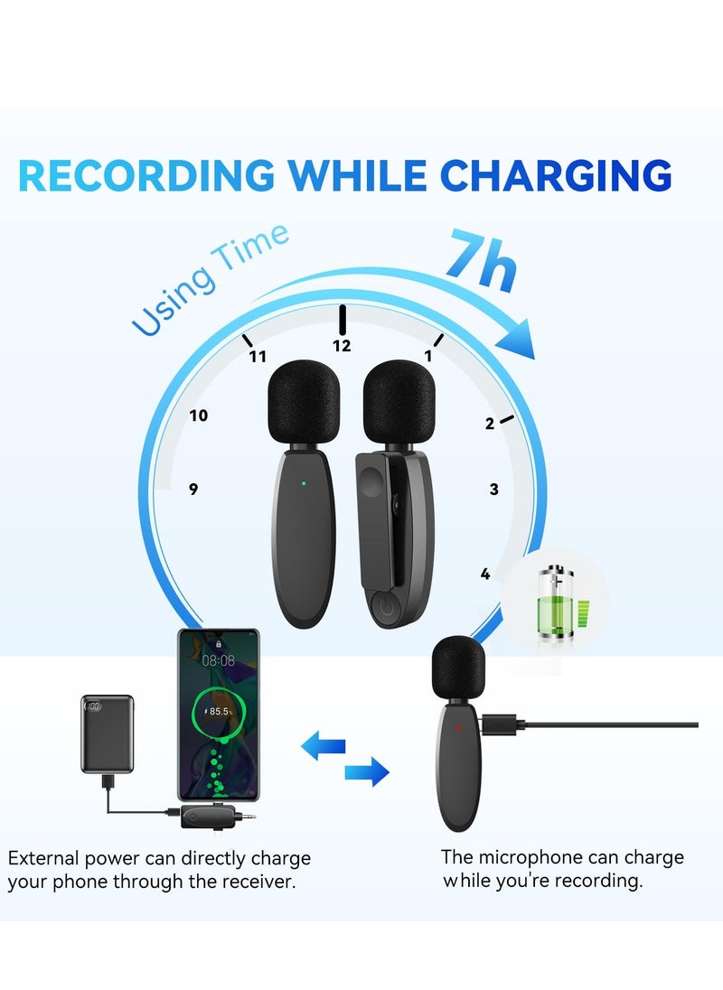 Arabest - 3 in 1 Mini Microphone Wireless Lavalier Microphones for iPhone, Android and Camera- 2.4G Cordless Double Mics with Noise Reduction-Professional Video Recording Lav Mic for Interview, Vlog - Image 1